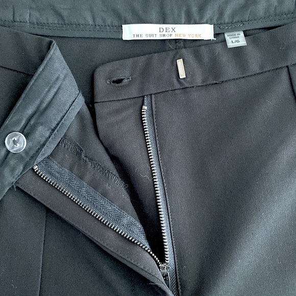 Dex Black Career Pant “The Suit Shop New York” size L Button & Hook Zipper - Picture 4 of 6